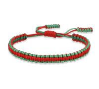 LuoAXINN Pulsera de cuerda trenzada Pulsera de cuerda nailon tejida hecha a mano Multicolor, brazaletes cadena tejidos colores mezclados for hombres y mujeres ajustables(Red-Green)