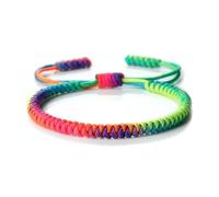 LuoAXINN Pulsera de cuerda trenzada Pulseras trenzadas hechas a mano for mujeres y hombres, pulsera ajustable con nudo rojo, amuleto for protección de pareja