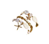 LuoAXINN Pulseras de playa Conjunto de pulsera bohemia concha playa for mujer, pulseras apilables con cuentas estrella mar, joyería mano for vacaciones verano(Color 5)