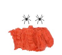LuoAXINN Telaraña Artificial Halloween DIY Casa Hanuted | Telarañas elásticas con arañas falsas decoración de fiesta de jardín interior y exterior(Orange,20 Bags)