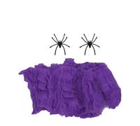 LuoAXINN Telaraña Artificial Halloween DIY Casa Hanuted | Telarañas elásticas con arañas falsas decoración de fiesta de jardín interior y exterior(Purple,1 Bag)