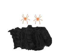 LuoAXINN Telaraña Artificial Halloween DIY Casa Hanuted | Telarañas elásticas con arañas falsas decoración de fiesta de jardín interior y exterior(Black,5 Bags)
