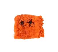 LuoAXINN Telaraña elástica Artificial de Halloween | Accesorios decorativos de imitación for fiesta, arreglo de escena de patio de Casa Encantada de terror(Orange,2pcs)