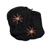 LuoAXINN Telaraña elástica Artificial de Halloween | Telaraña con arañas Horror gótico Casa Encantada decoración de fiesta accesorios de miedo(Black,5PCS)