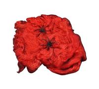 LuoAXINN Telaraña elástica Artificial de Halloween | Telaraña con arañas Horror gótico Casa Encantada decoración de fiesta accesorios de miedo(Red,3PCS)