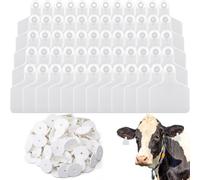 Luobannm 100 Etiquetas Oreja Vaca en, Grandes Etiquetas Oreja Plástico para Ganado, para Vacas, Caballos, Perros, Cerdos, Cabras, Ovejas, Gestión Granjas, Color