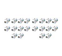 Luobannm 20 Conectores Cat6, Conector Ethernet de Inserción, Adaptador de Pared, Acoplador Modular de 90 Grados, Compatible con Cat5/5e/6.