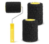 Luobannm 3 Rodillos de 4 Pulgadas para Yeso con de Pintura, Brocha para Textura de Yeso, Rodillo de Lodo para Masilla y de Diatomeas.