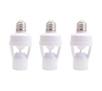 Luobannm 3 Sensores de Movimiento de Inducción PIR de 360°, CA 110-220 V, Infrarrojos, Humanos, Enchufe E27, Base de Interruptor, Portalámparas para Bombillas LED.