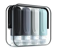 Luobannm 4 de Viaje para Artículos de Tocador, 3 Oz, Tamaño Viaje, A Prueba de Fugas, Rellenables, de Silicona Líquida, Exprimibles.