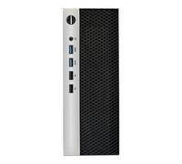 Luobannm Caja de Computadora Mini ITX, Chasis HTPC con Soporte para 4 Puertos USB, Fuente de Alimentación 1U, Compatible para Placa Base Mini-ITX.