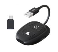 Luobannm Caja Inalámbrica CarPlay y Android Auto 2 en 1 para Coche, con Conexión por Cable A Dongle Inalámbrico, Plug & Play, Adaptador CarPlay y Android Auto, Caja AI.
