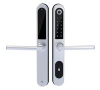 Luobannm Cerradura de Puerta Inteligente Tuya, Biométrica, con Huella Dactilar, Resistente Al Agua, Electrónica Digital, con Aplicación, Tarjeta IC, Contraseña, de Aleación de Aluminio B