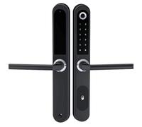 Luobannm Cerradura de Puerta Inteligente Tuya, Biométrica, con Huella Dactilar, Resistente Al Agua, Electrónica Digital, con Aplicación, Tarjeta IC, Contraseña, de Aleación de Aluminio A