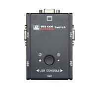 Luobannm Conmutador KVM VGA de 2 Puertos, Divisor VGA para Ratón, Teclado, Impresora, Conmutador Compartido, Adaptador de Caja, 2 Entradas, 1 Salida, Conmutador KVM