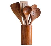 Luobannm Cucharas y Espátulas de Madera Natural para Cocinar, Espátulas de Madera para Cocina, Juegos de Cubiertos Antiadherentes, Juegos de Utensilios de Cocina.
