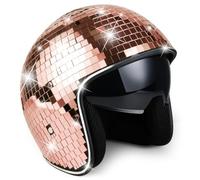 Luobannm de Discoteca con Visera Retráctil y Cristales de Espejo Brillantes. Sombrero Estilo Punk para DJ de Bar.