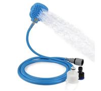Luobannm Ducha Portátil para Mascotas: Boquilla de Masaje de Silicona para Perros y Gatos, Kit de Baño con Presión de Agua Ajustable y Manguera.
