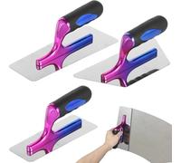Luobannm Espátula para Yeso de 3 Piezas, Espátula para Paneles de Yeso, Herramienta de Acabado de Pintura Artística con Ergonómico, Herramientas para Yeso Veneciano