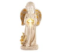 Luobannm Estatuas de Ángeles Solares para Jardín Exterior, Figuras de Ángeles Solares de 30 cm con Luz para Decoración de Cementerios y Jardines.
