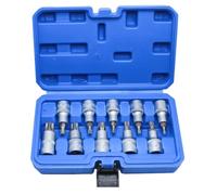 Luobannm Juego de 10 Puntas Hexagonales de 1/2 Pulgada con Manguito de Seis Ángulos para Llave de Carraca, Herramienta Manual de Reparación de Automóviles.T