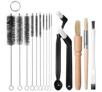 Luobannm Juego de Cepillos para Limpieza de Café, Cepillo Limpiador para Máquina de Café Expreso, Cepillo Limpiador de Cerdas para Molinillo de Café con Cepillo para Café de Pipa