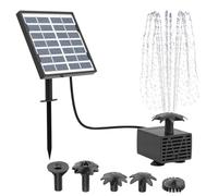 Luobannm Kit de Fuente Solar de 1,5 W, Bomba de Agua Solar para Bebederos de Pájaros, Fuentes, Jardines y Exteriores.