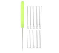 Luobannm Kit para Enraizar Cabello de Muñeca, Agujas de Tejer de 0,6 mm/0,8 mm con Punzones de Plástico, Herramienta para Pelucas de Muñeca, Color Amarillo.