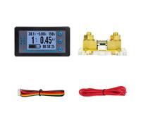 Luobannm Medidor de Energía Digital de CC 8-120 V, Coulombómetro Multifuncional, Amperímetro, Voltímetro, Vatímetro, Comprobador de Batería con Derivación de 200 A.