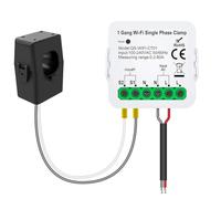 Luobannm Medidor de Energía Smart Life con Wifi, Sensor de Corriente, Estadístico para Iluminación Eléctrica, Monitor Solar de KWh, 100-240 V, 1 Unidad