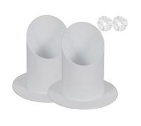 Luobannm Paquete de 2 Portavelas para Comunión con Protección Antigoteo, Elegantes Portavelas Cónicos Blancos para Bautizo.
