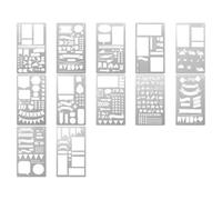 Luobannm Plantillas para Diario Basura, Plantillas Geométricas para Planificador, Plantillas para Scrapbooking, para Pintar y Decorar (1-12)