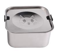Luobannm Recipiente de Agua de Acero Inoxidable Antidesbordamiento para Mascotas, Recipiente de Agua de Desbordamiento Lento, Recipiente de Agua Potable, Suministros para Mascotas