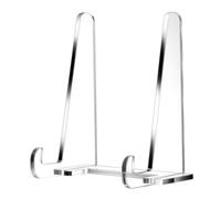 Luobannm Soportes de Placa para Exhibición, Soporte Cuadrado de Acrílico Transparente, Soporte para de Fotos de Mesa, Caballete para Libros, Fotos, 1 Paquete