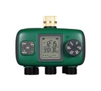 Luobannm Temporizador Automático de Riego de 3 Vías para Jardín, de Riego con Control Independiente, Aspersor con Rosca Externa NH3/4 Pulgada