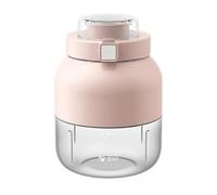 Luobannm Vaso de Jugo Eléctrico Portátil de Doble Uso de 500 Ml, Gran Capacidad con Dos Tapas para Uso en Casa y Deportes Al Aire Libre, Recargable por USB A
