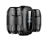 Luobannm Ventilador de Cintura Portátil Recargable, para Colgar en la Cintura, con 2 Salidas de Aire Desmontables, Ideal para Acampar (Negro)