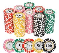 LUOBAO Clay Poker Chips Fichas de póquer, Unisex, Rosa, Verde, Rojo, Amarillo, Negro, Azul