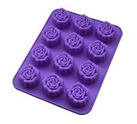 Luocute 2 Moldes de Silicona Rosa, 12 Cavidades, Antiadherente, Flexible, de Silicona, para Decoración de Pasteles, con Fácil Desmoldeo, para Chocolate, Caramelo, Fondant,