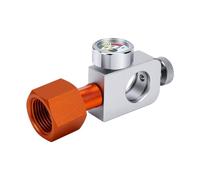 Luocute Adaptador de Recarga de CO2 con Manómetro para Cilindros de Refresco, Compatible con Tanque de CO2 Terra Art Pink, Estación de Llenado de Acero Inoxidable