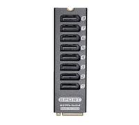 Luocute Adaptador M.2 a Serial ATA 3.0, Tarjeta de Expansión PCIE3.0 de 8 Puertos de 6 Gbps con Chip ASM1166, Disipador de Calor, Indicador Inteligente, para OS X