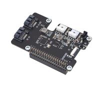 Luocute Adaptador PCIe a Serial ATA de 2 Canales, Reemplazo para Rasp Pi 5 Serial ATA 3.0 Hat con Indicadores LED Duales y EEPROM, Tarjeta de Expansión Estándar para HDD