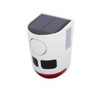 Luocute Alarma de Sensor de Movimiento Solar, Sirena Ruidosa de 129 DB con 4 Modos y Luz Estroboscópica, Detector de Movimiento Recargable a Prueba de Agua IP65 para Granja de Patio Al