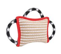Luocute Almohada para Morder de, Juguete de Entrenamiento Interactivo a Prueba de Desgarros de Yute con 3 Asas Fuertes para Masticar y Comportarse de Perros Grandes (Rojo)