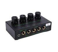 Luocute Amplificador de Auriculares de 4 Canales para Mezclador de DJ, Divisor de Amplificadores, Puerto de Fuente de Alimentación USB, Perilla de Ajuste de Volumen, Amplificador de