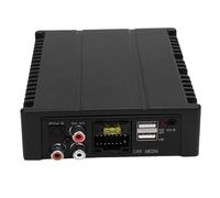 Luocute Amplificador de Potencia del Automóvil con 2 Micrófono Inalámbrico 4x80W Ajustable Soporte de Alto Paso Alto Fibra Bluetooth Coaxial AUX USB Negro