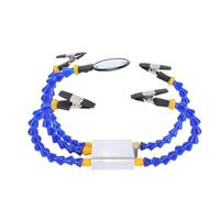 Luocute Ayudando a Soldar a Mano Tornillo de Banco de Tercera Mano con 4 Brazos Flexibles Linterna LED Lupa Base de Aleación de Aluminio para Soldadura Reparación de Ensamblaje Modelado