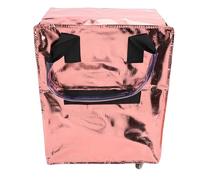 Luocute Bolsa de Comestibles con Ruedas, Carrito de Compras Plegable con 4 Ruedas Giratorias y Diseño Plegable para Lavandería, Camping, Comestibles en Movimiento (Oro Rosa)