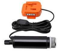Luocute Bomba de Agua Sumergible Inalámbrica, Elevación de 635 GPH de 16 | Bomba de Transferencia Portátil, 4500 RPM, Conector de Manguera de Salida de 3/4 Pulgadas, para Cubiertas de Piscinas,