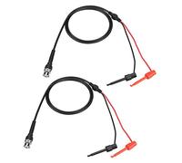 Luocute Cable Coaxial de Sonda de Gancho BNC a Doble Prueba | Cable de Prueba de Osciloscopio de 50 Ohmios para Osciloscopios con Interfaz BNC, Longitud de 110 Cm/43,3 Pulgadas,